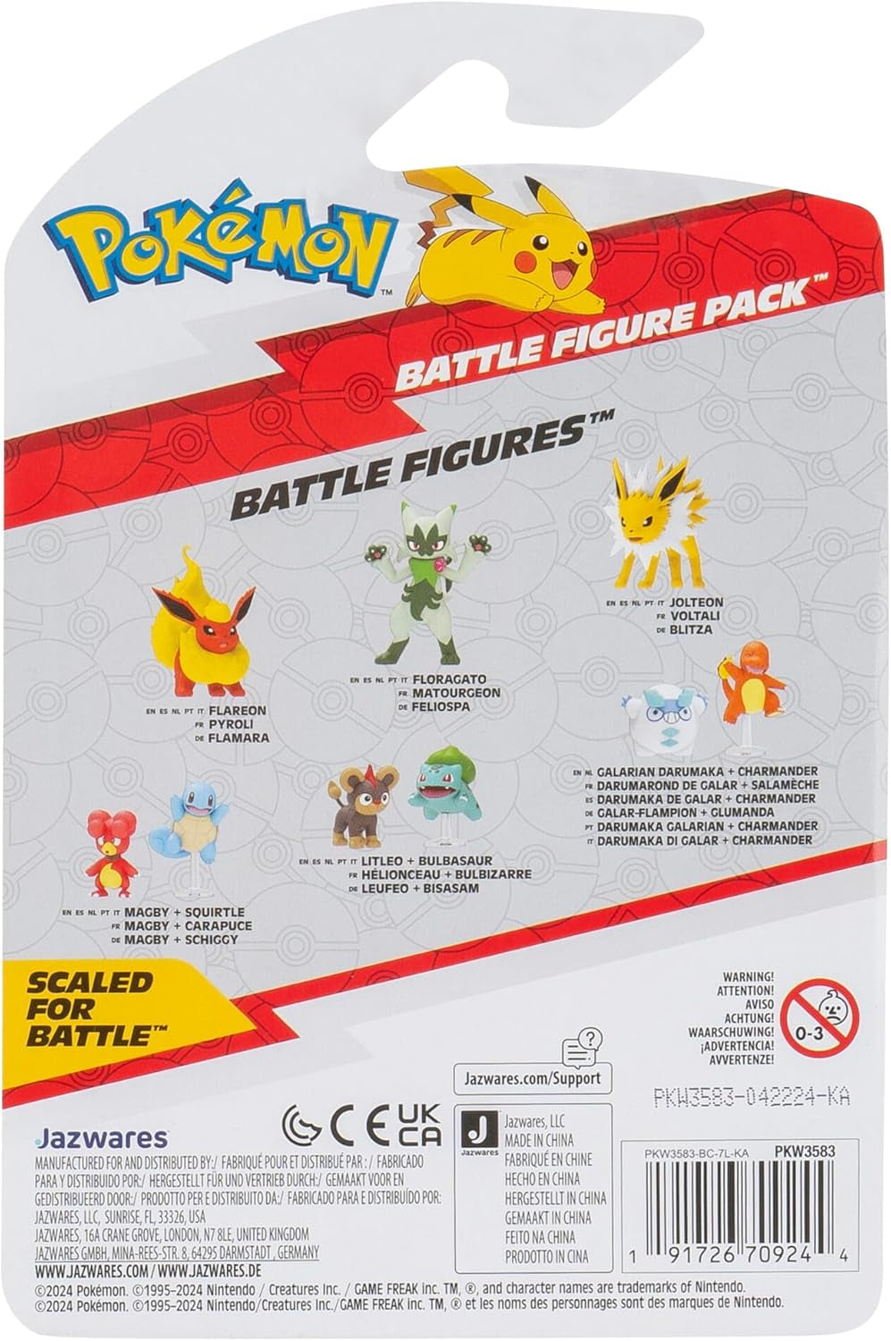 Pokémon PKW3583 - Balíček bitevních figurek - Leufeo & Bisasam, oficiální detailní figurky, každá 5 cm Akční figurky Naty Shop