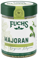 Fuchs Gewürze - Majoránka gerebelt - zum Würzen von Kartoffelgerichten, Fleischgerichten oder Eintöpfen - přírodní složky - 10 g v wiederverwendbarer, recyclebarer Dávka