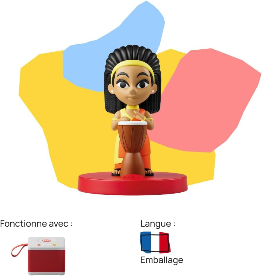 Zvuková figura - africká hudba: zvuková postava pro vypravěče, vč. 1x zvuková figurka, návod k použití, vhodné pro Little Kid, Kid, rozměry: 5x5x6,5 cm Baby Toys Naty Shop