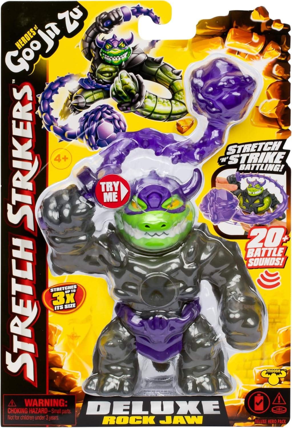 Heroes of Goo Jit Zu Stretch Strikers Balíček Deluxe Hero Pack Natahovací akční figurka Rock Jaw s 20+ akčními figurkami na skvělé bojové vybavení Naty Shop