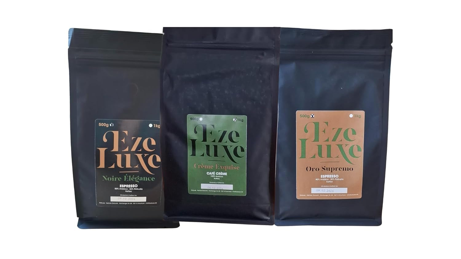 Káva Espresso Noire Elegance 500g – 50% Arabica a 50% Robusta z Brazílie a Indie – středně pražená, silná a krémová s hořkou čokoládou – intenzita 8 – vč. kávovar na espresso zdarma