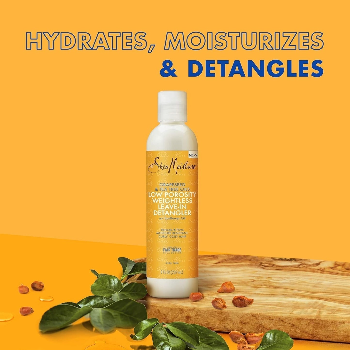 Beztížný hydratační přípravek na rozčesávání 237 ml Láhev pro produkty na rozčesávání kudrnatých/vlnitých vlasů Naty Shop