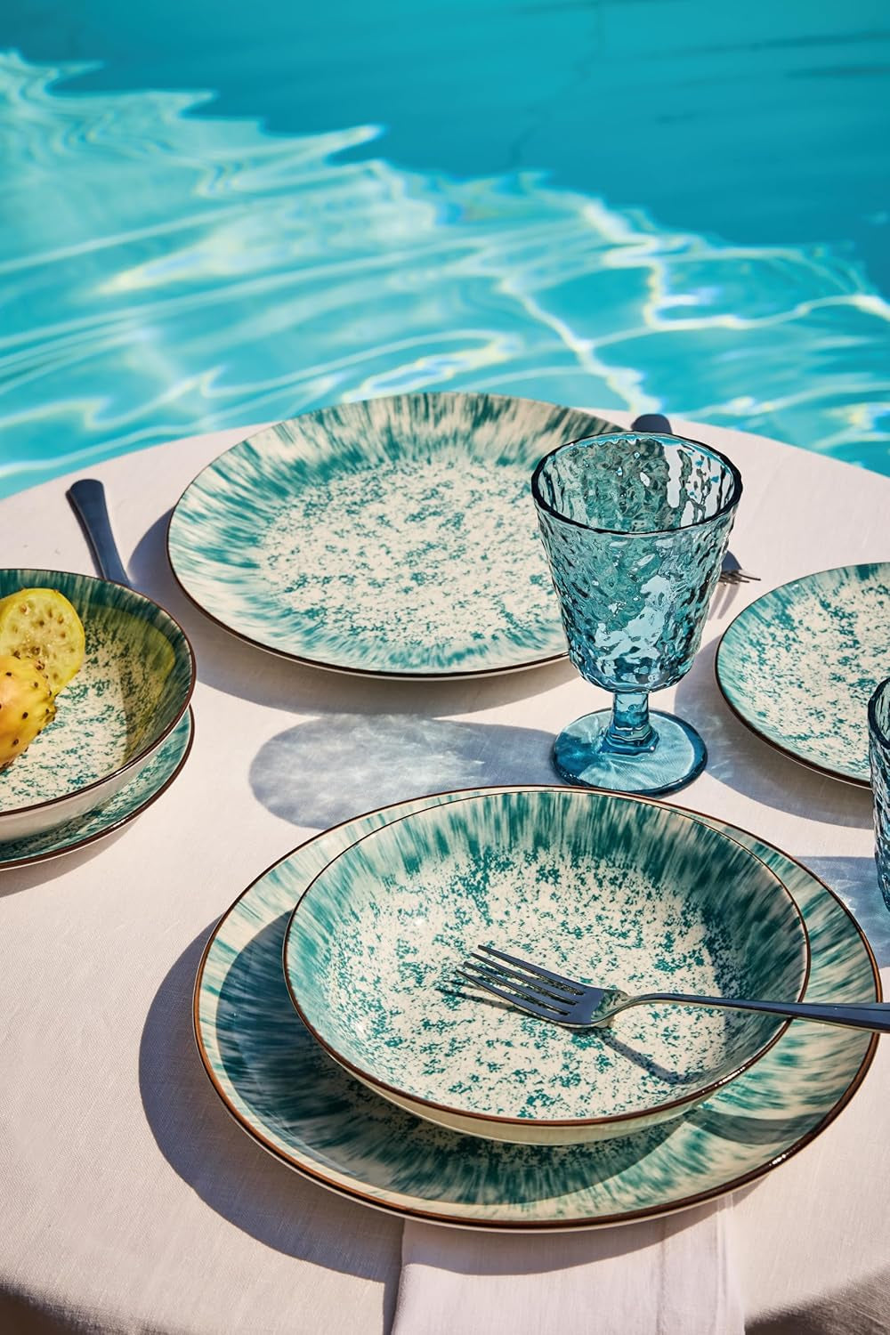 Kalos, sada nádobí pro 6 osob, 18 kusů, porcelán, světle modrá