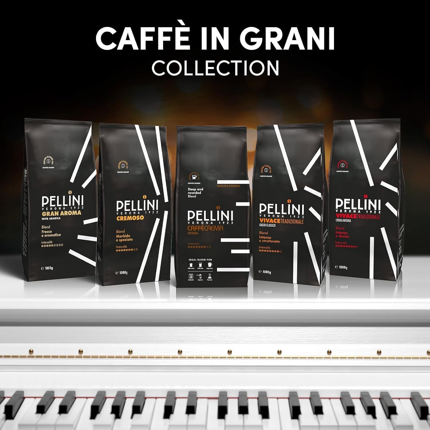 Pellini N.82 Vivace, Kaffeebohnen für Espresso 1 kg, Arabica- und Robusta-Mischung mit Kräftigem und Ausgefungem Gesmack, Mittlere Röstung
