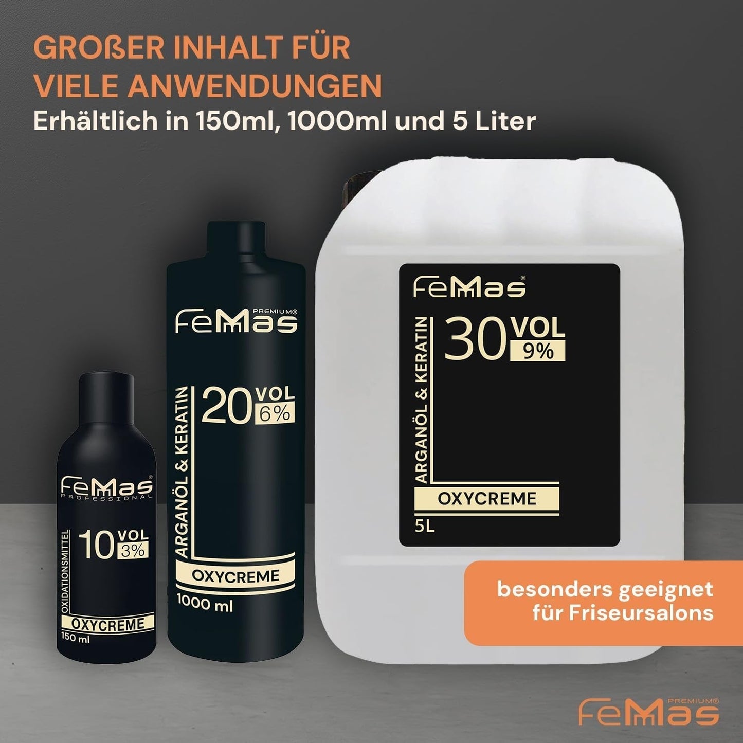 FemMas Oxycreme v 6% 1000 ml I Oxidační činidlo pro barvení a barvení vlasů I Snadná aplikace a optimální fixace I Vývojka pro jednotné výsledky v salonní kvalitě I Vývojka pro barvení vlasů Barva na vlasy Naty Shop