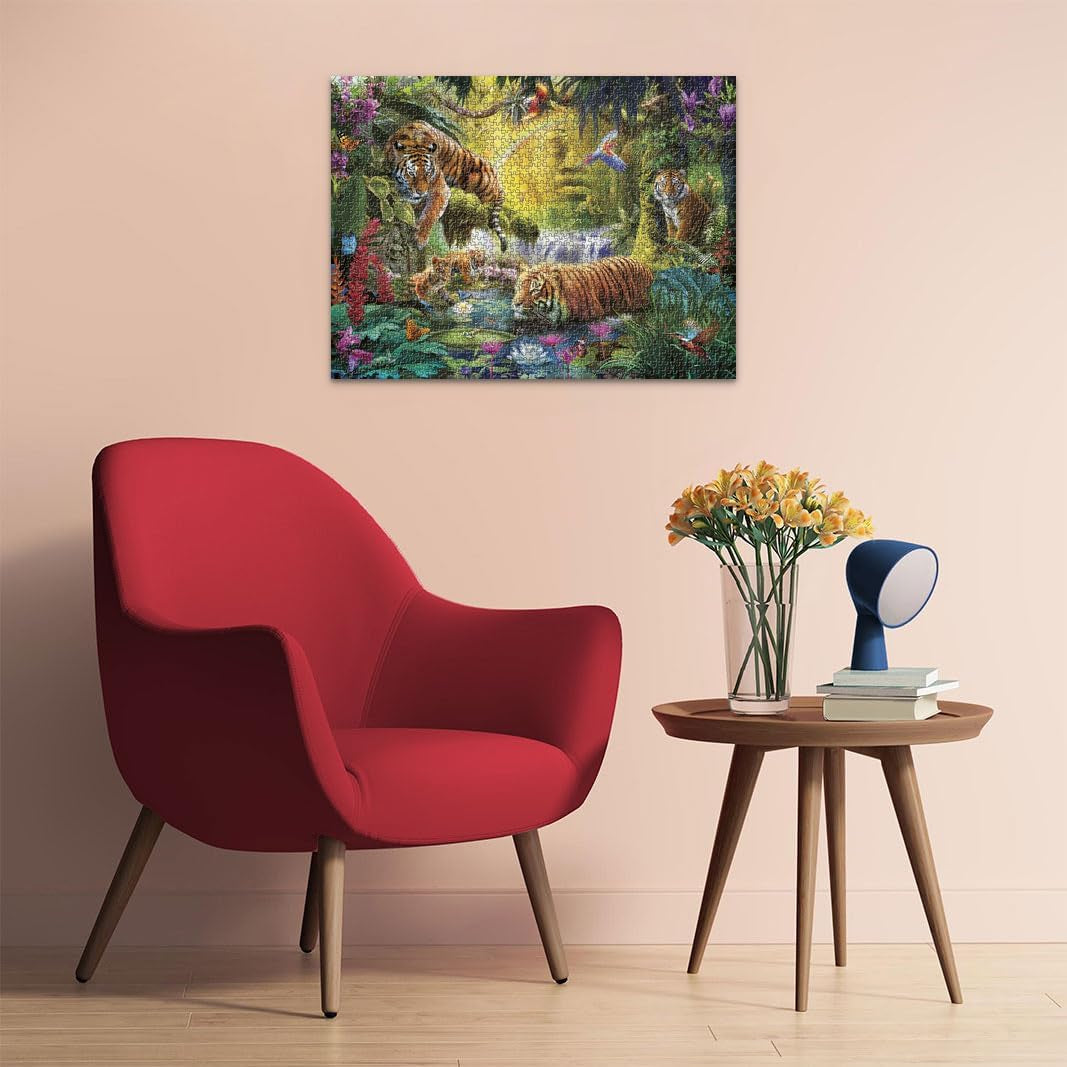 Puzzle Ravensburger 12000696 - Idyla u vodního oka - 1500 dílkové puzzle pro dospělé a děti od 14 let, puzzle s motivem tygra Puzzle Naty Shop