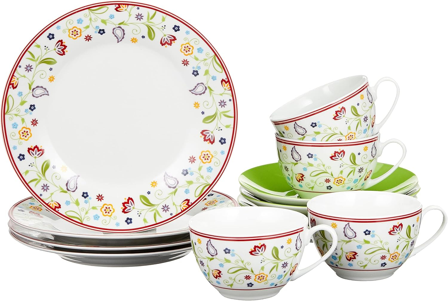 Kávový servis Ritzenhoff & Breker Doppio Shanti, 12 kusů, porcelán, zelená