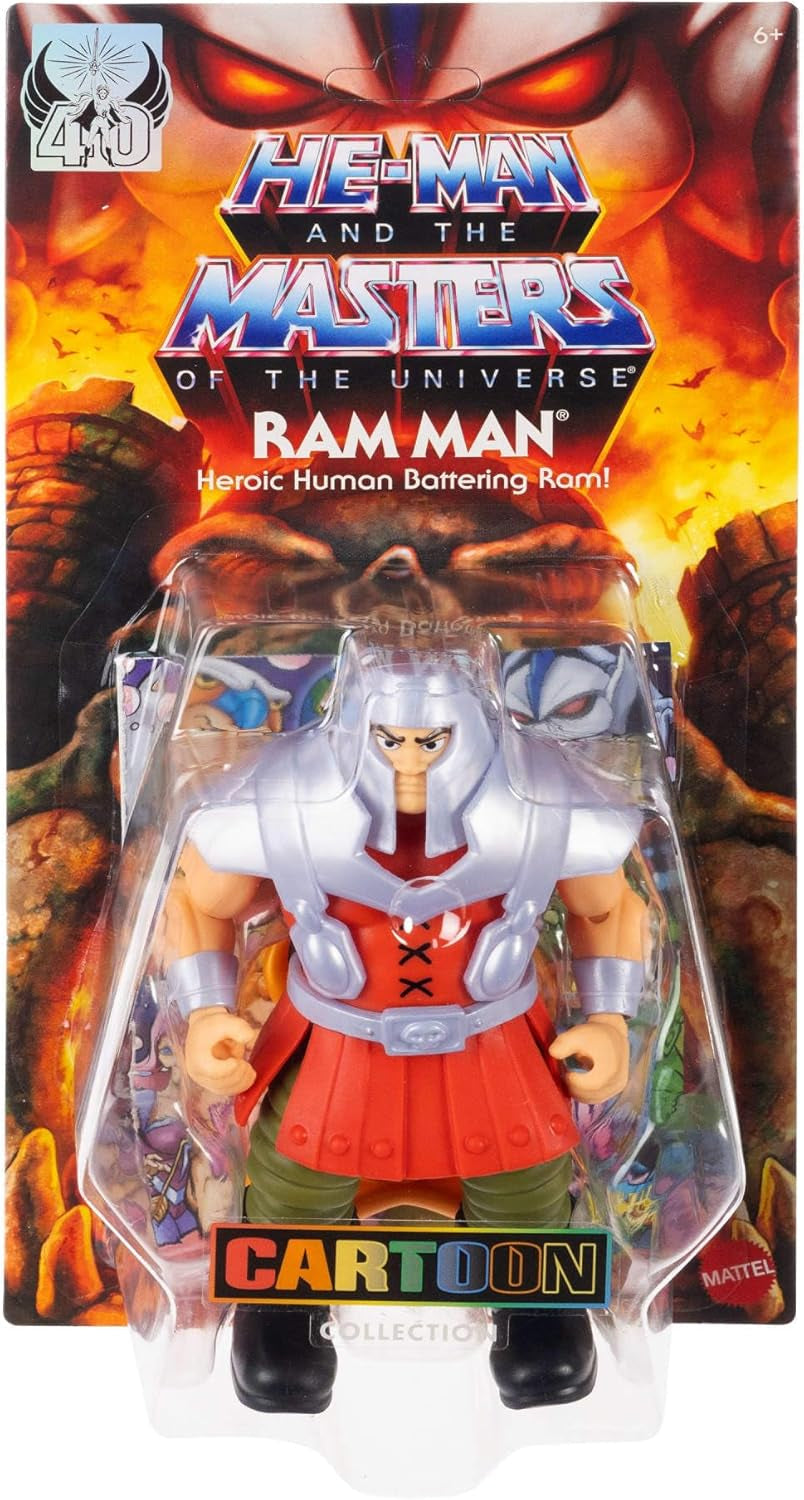 Akční figurka Masters of the Universe Origins Ram Man z kolekce Cartoon, přibl. 14 cm vysoká postava MOTU Ram Figure TV z 80. let 20. století Detailní design a příslušenství JBM77 Akční figurky Naty Shop