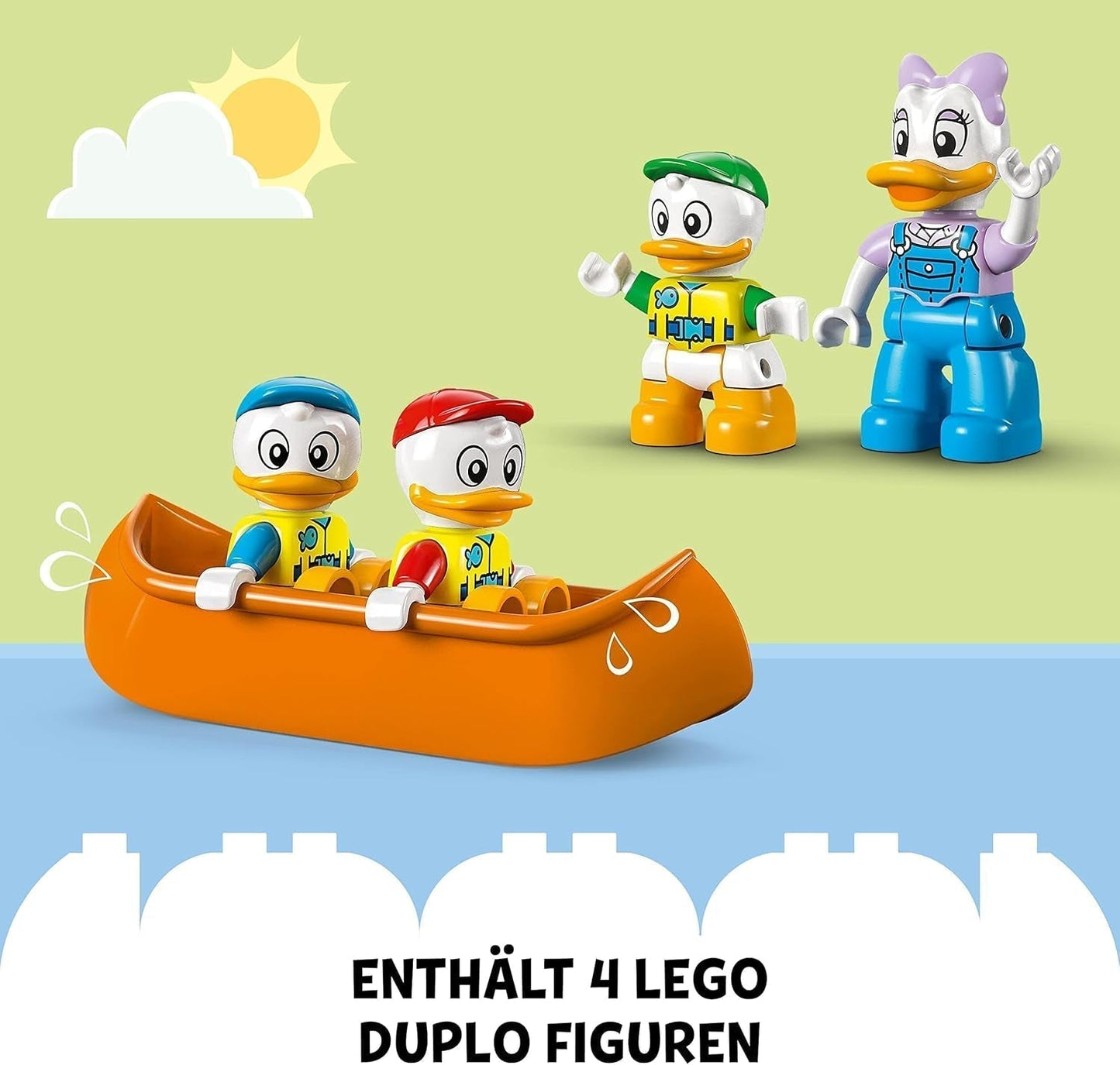 LEGO 10997 DUPLO Disney Mickey and Friends Campingová dobrodružná sada s karavanem, kánoí a figurkou kachny Daisy, stavebnice Dárek pro batolata od 2 let, dívky a kluky Stavebnice Besuche den LEGO-Store