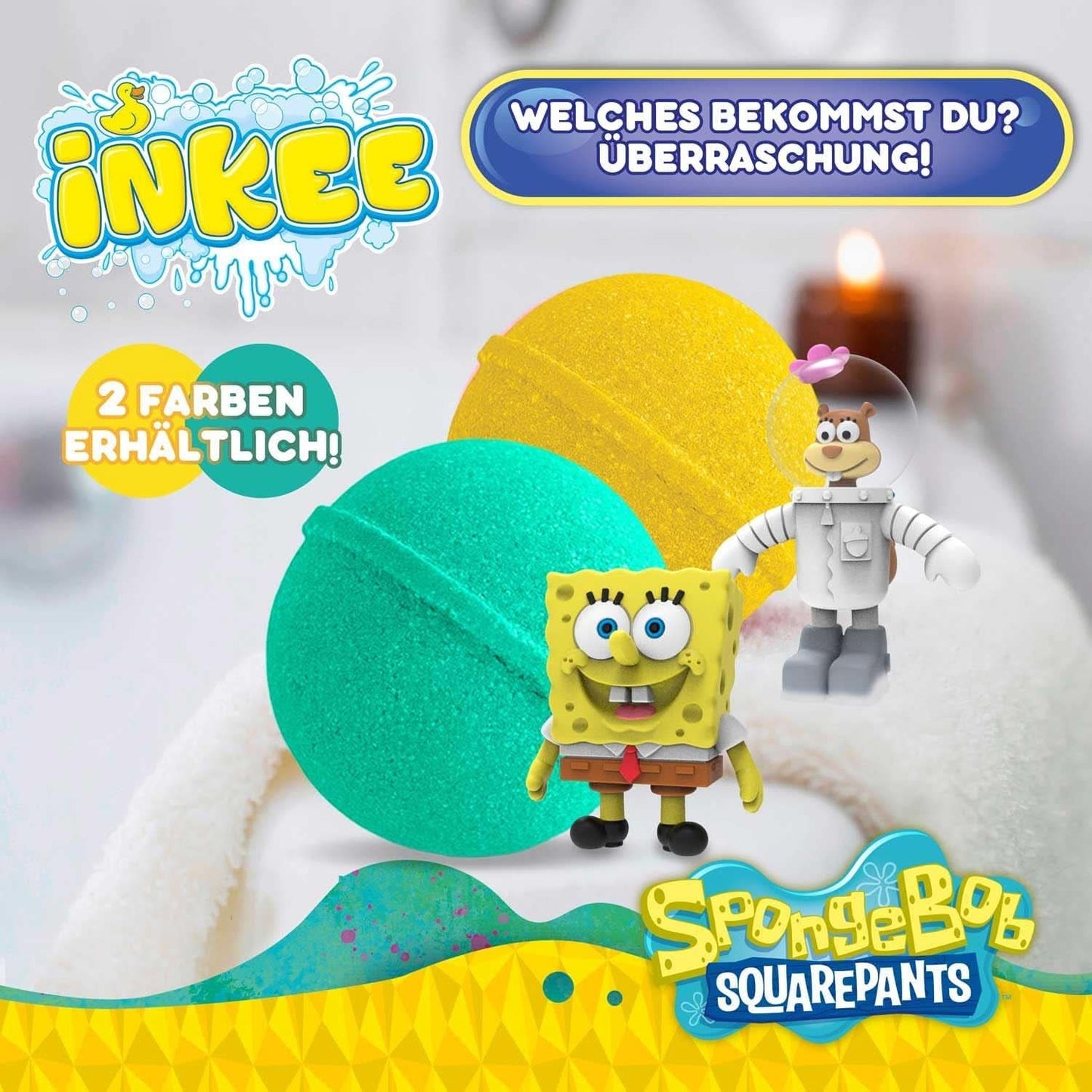 INKEE Spongebob Překvapení pro děti Bomba do vany SpongeBob SquarePants Sběratelská kolekce 80 gramů Naty Shop