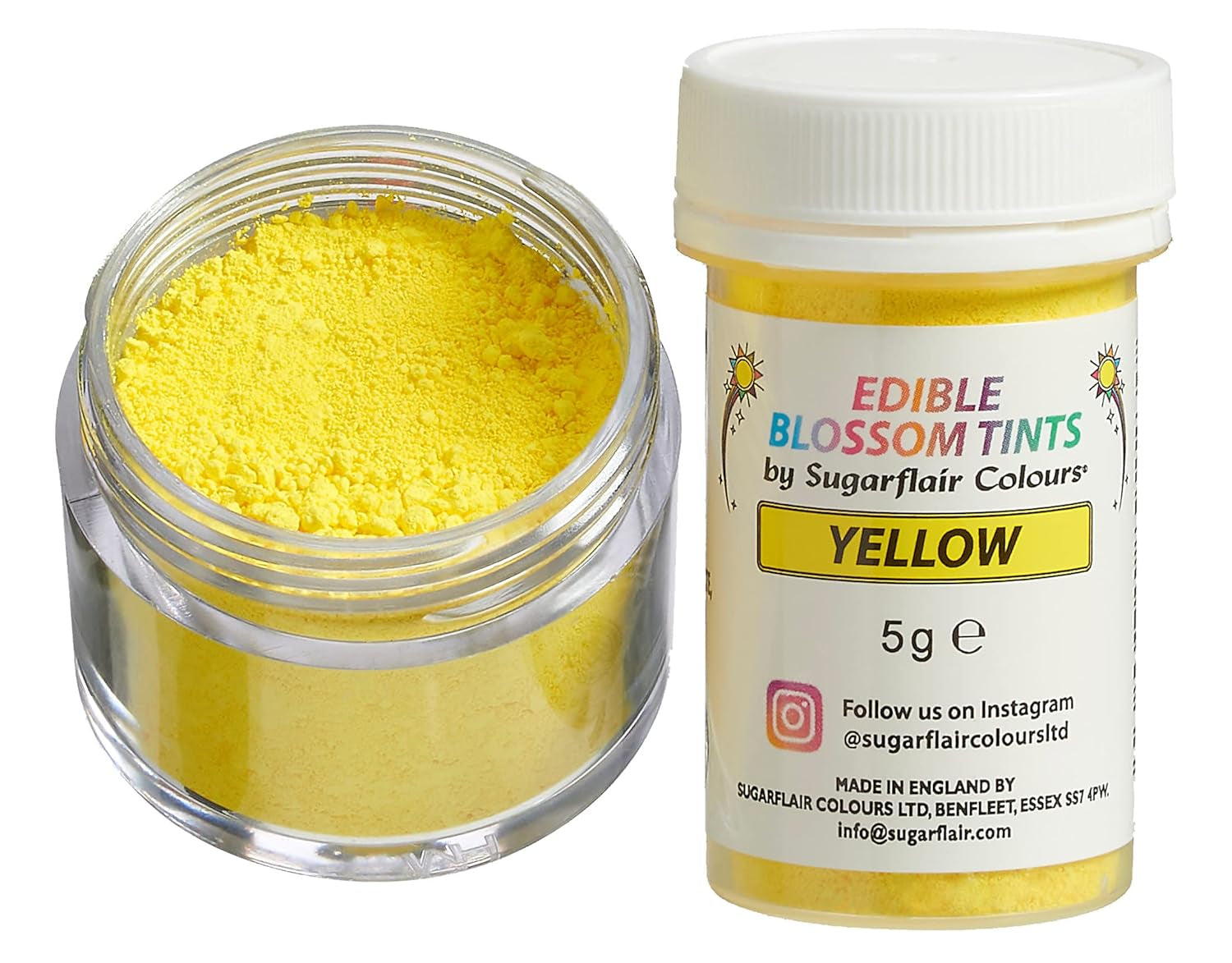 Sugarflair Blossom Tint Dust Yellow Food Coloring Powder - Potravinářský prášek na zdobení dortů, cukrovou pastu, fondán, polevu, čokoládu, máslový krém, makarony a další - 5G