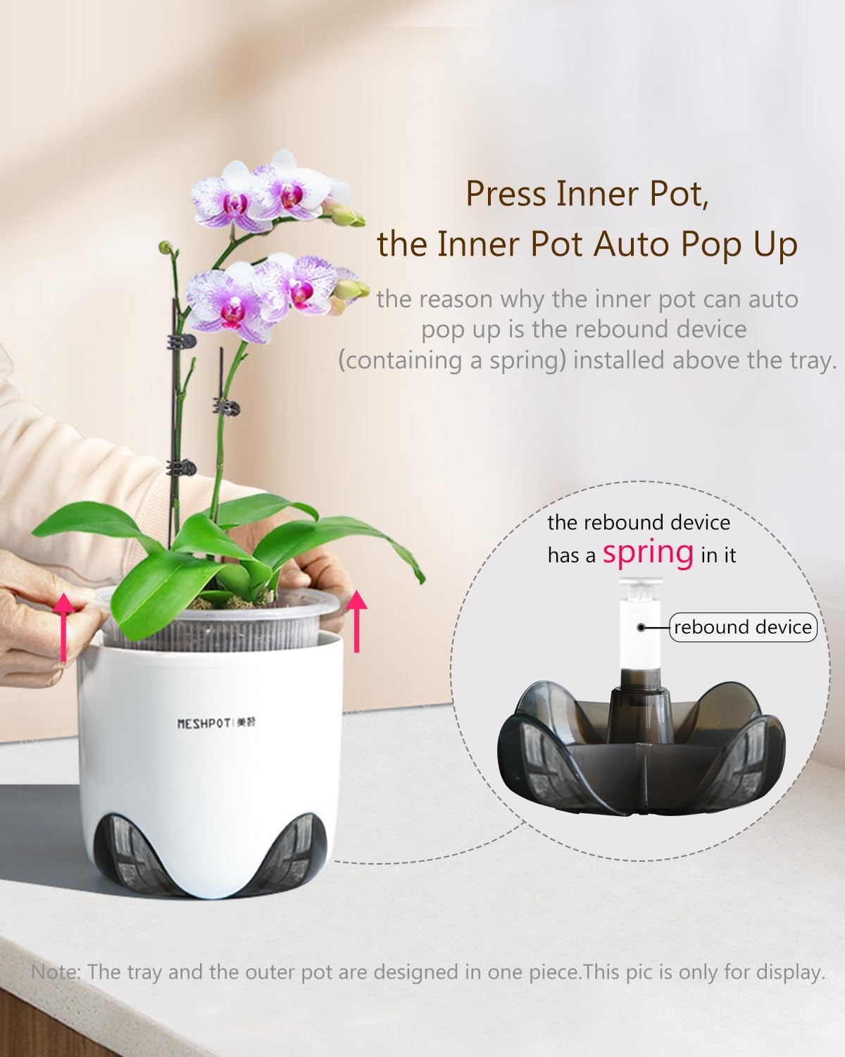 Květináč na orchidej s drenážními otvory pro přesazování, výborná cirkulace vzduchu, 2 kusy, dvouvrstvý plast, keramický květináč na orchidej, průhledný květináč na orchidej, dekorativní