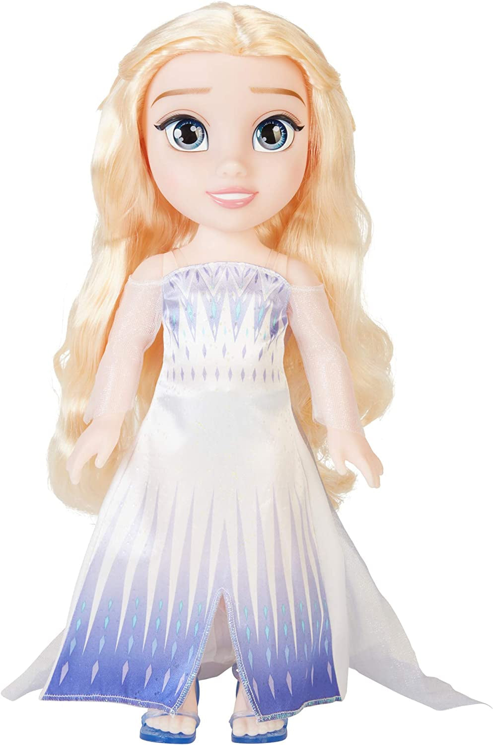 Panenka Disney Frozen 2 Elsa – 35 cm vysoká, polohovatelná panenka v ikonických módních šatech a dlouhých vlajících vlasech pro extra zábavu, pro dívky od 3 let, 214894