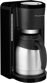 Espresso kávovar Rowenta Adagio, termokarafa z nerezové oceli, udrží kávu horkou až 4 hodiny, kapacita 10–15 šálků, kapacita 1,25 l, vyjímatelný koš na filtr, automatické vypínání, černá, CT3818