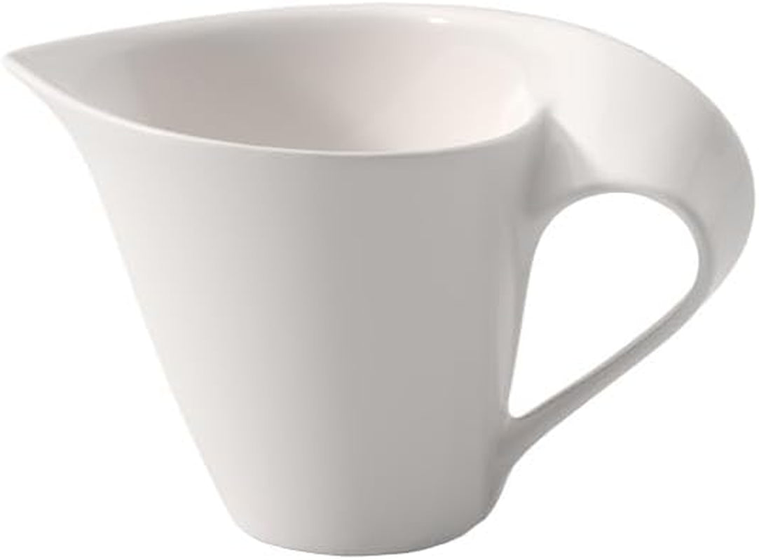 Konvička na mléko Villeroy & Boch NewWave, krabice na mléko se zakřivenou rukojetí, prémiový porcelán, vhodná do myčky a mikrovlnné trouby, bílá, 200 ml