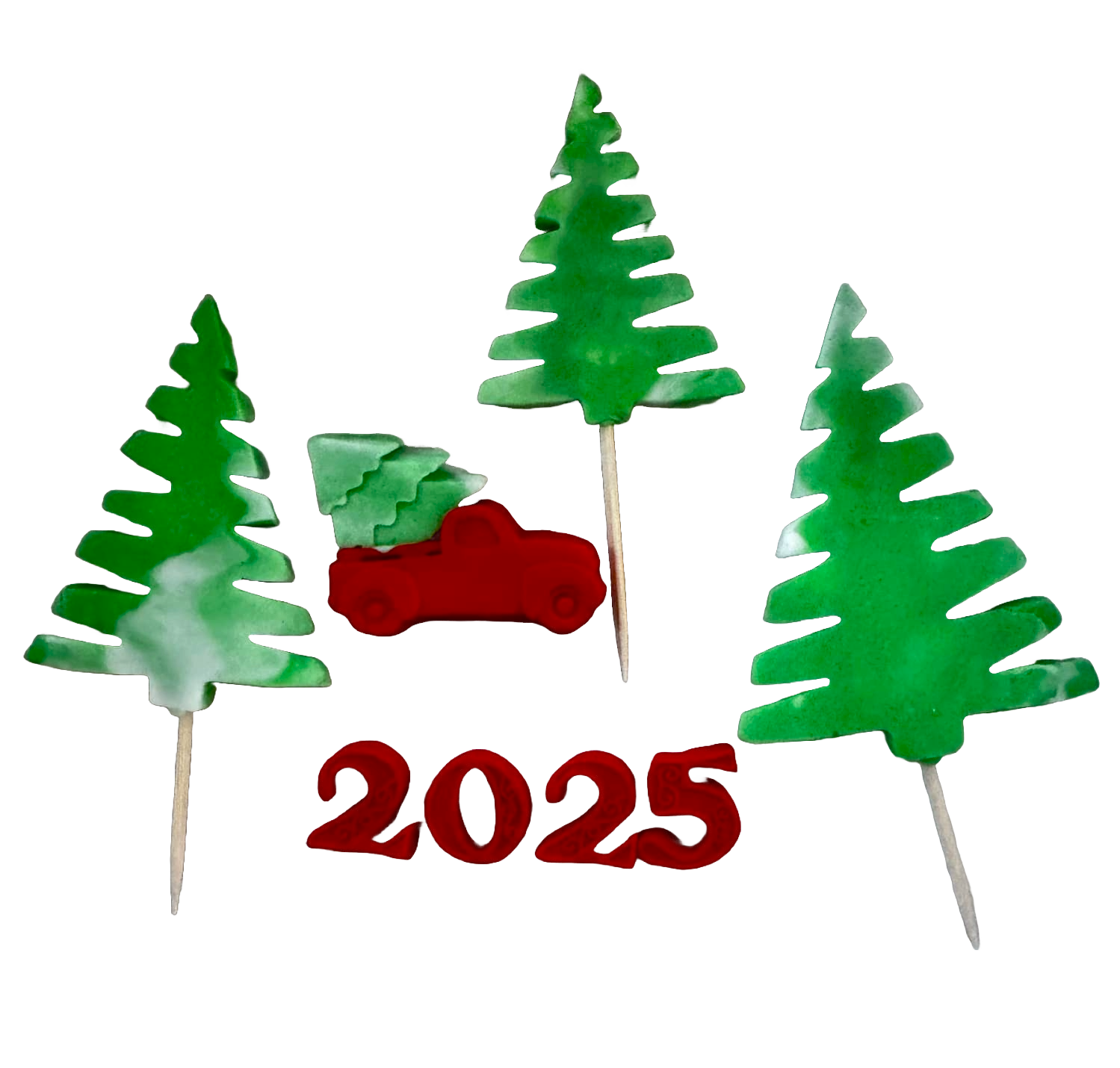 Sada 5 jedlých dekorací z cukrové pasty, Happy Birthday, 2025 Dekorace z cukrové pasty Naty Shop