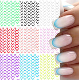 9 barev francouzské samolepky na nehty francouzské samolepky na nehty samolepicí fólie na nehty francouzské samolepky s přechodem na nehty francouzské samolepky na nehty samolepky nail art samolepky na nehty
