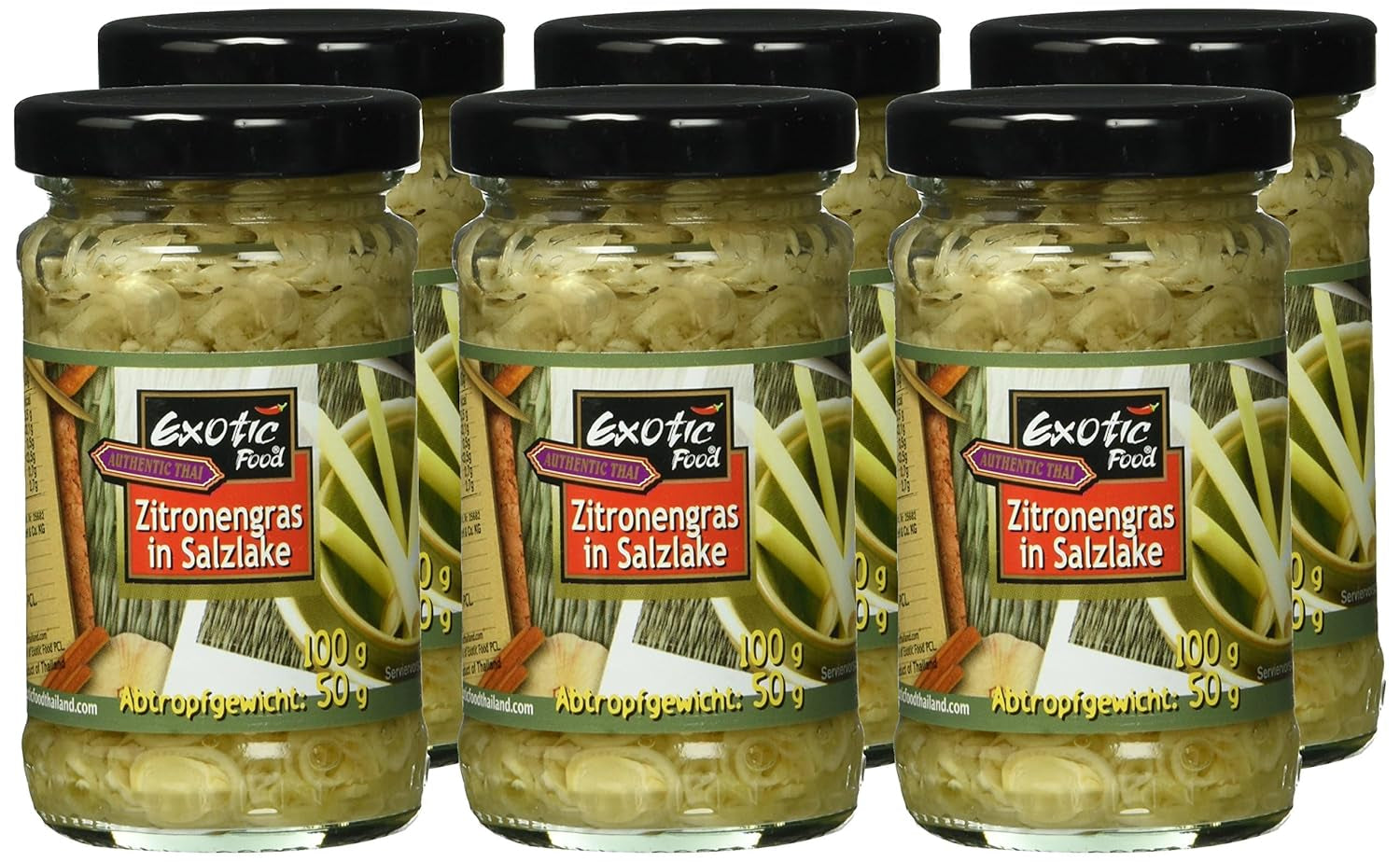Citronová tráva ve slaném nálevu, jemně nasekaná, balení 6 ks (6 x 100 g)
