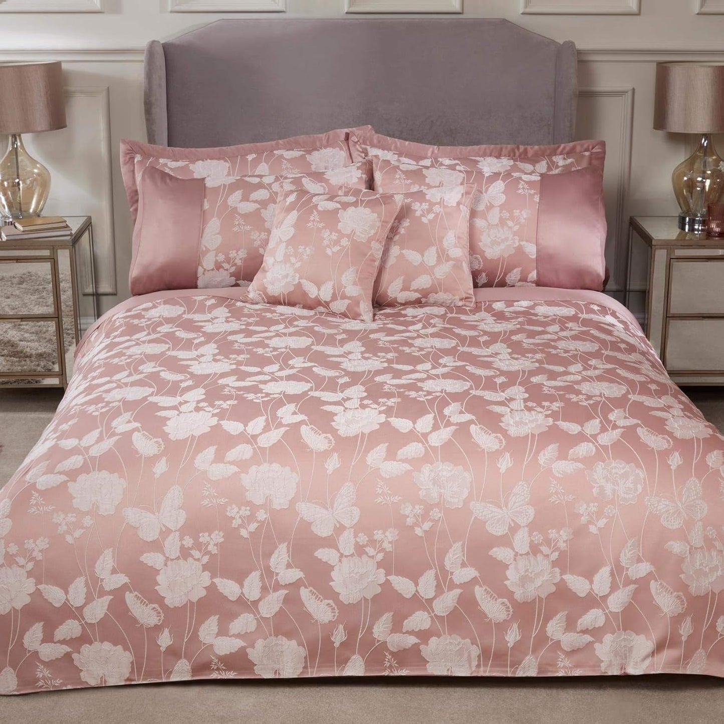 Přikrývka Emma Barclay Butterfly Meadow King, 100% polyester, krémová Naty Shop Přikrývky a přikrývky Blush Pink King Size