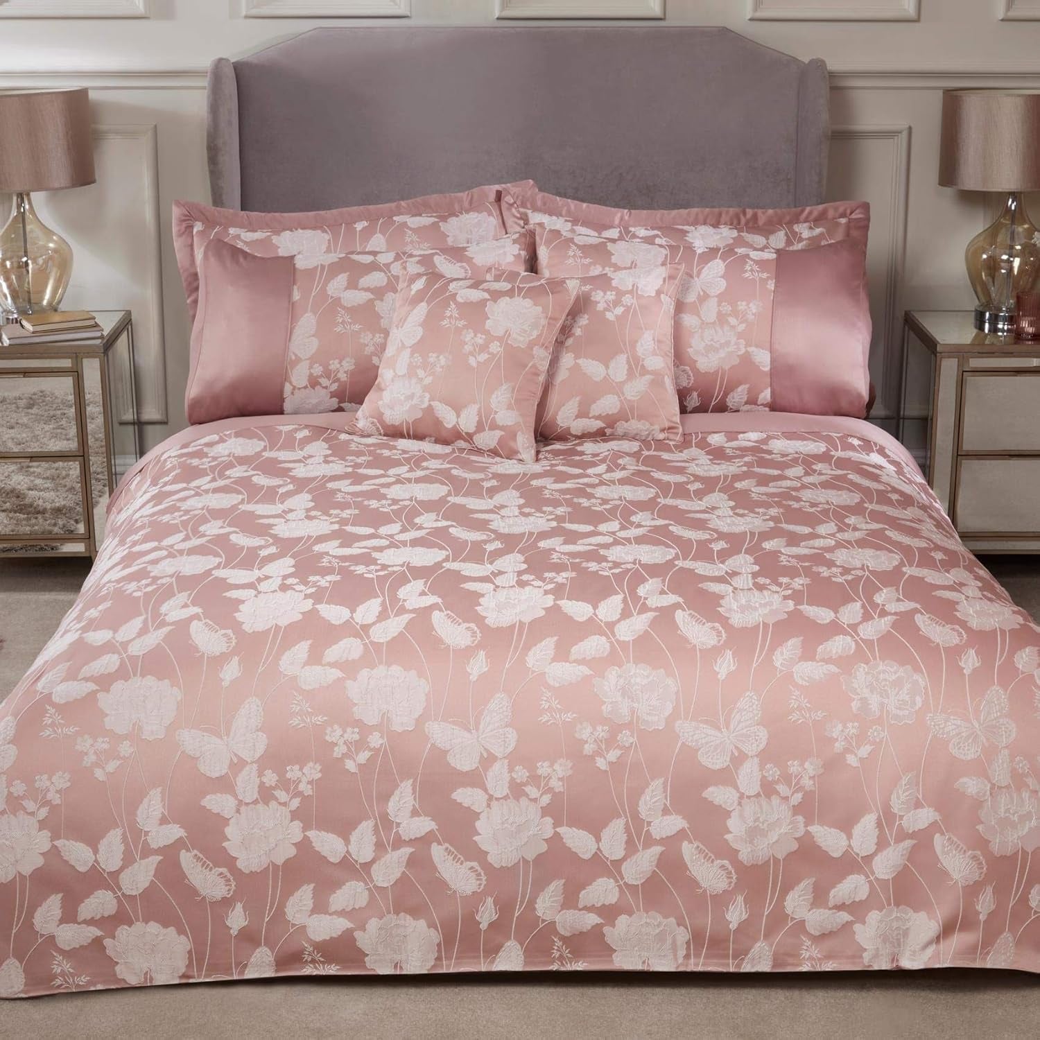Přikrývka Emma Barclay Butterfly Meadow King, 100% polyester, krémová Naty Shop Přikrývky a přikrývky Blush Pink King Size