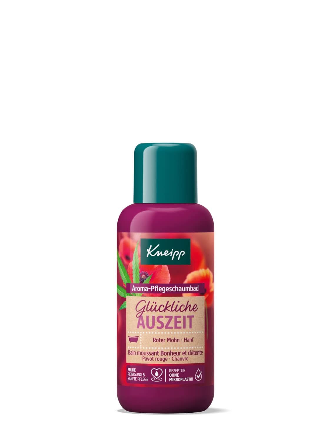 Kneipp Aroma, přísada do koupele s přírodními oleji z červeného máku a konopí, pro pocit jemné a hladké pokožky, 100 ml Sprcha a koupel Naty Shop