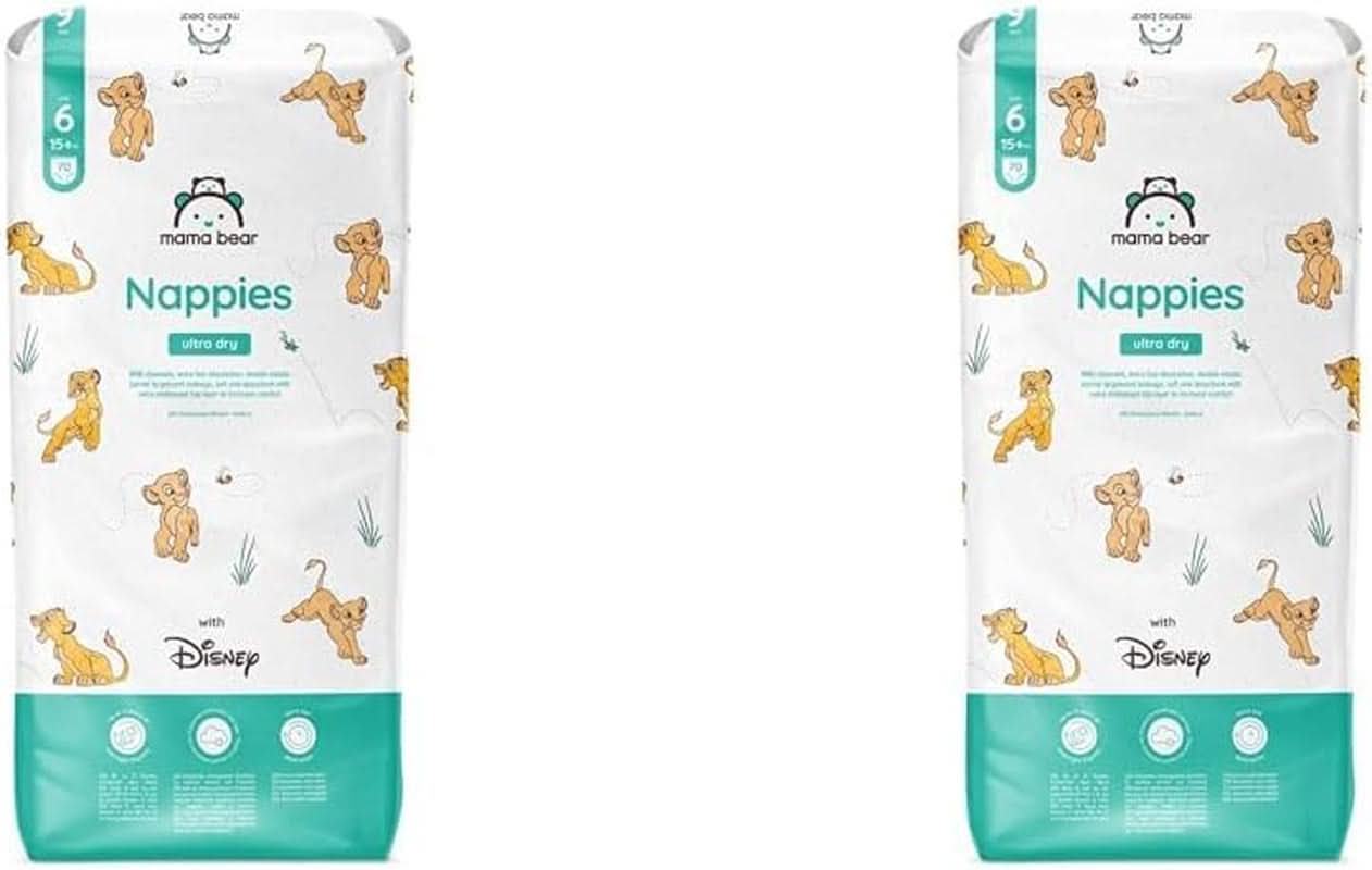 Ultra suché plenky Mama Bear Disney velikost 4 (8-14 kg), bílá, 84 kusů (1 balení) Naty Shop velikost 6 (15+ kg) (2 balení) Jednotlivá balení