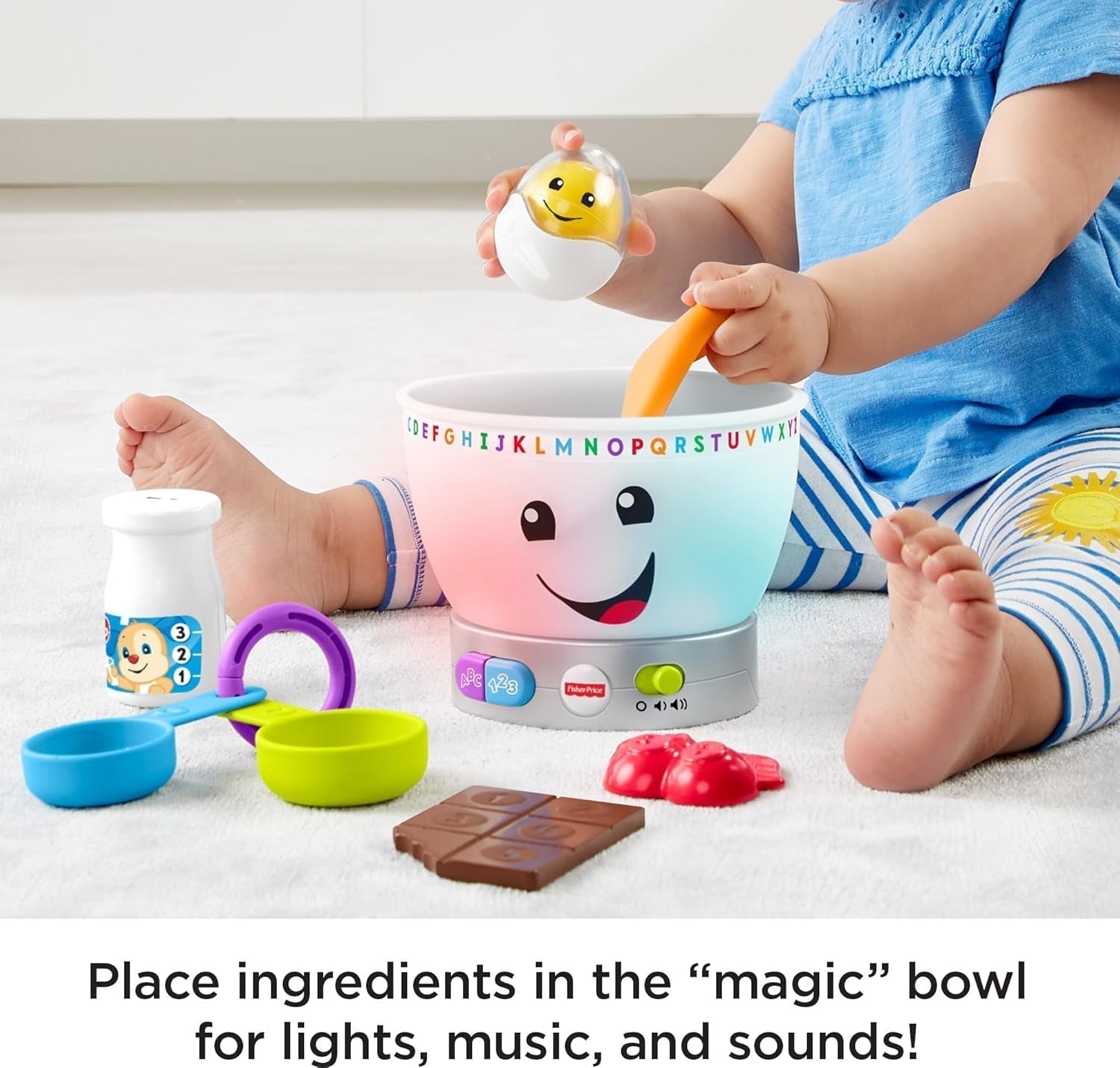 Fisher-Price Laugh & Learn Baby Learning Toys, Magic Color Míchačka s hudbou a světly na 6 měsíců+, GJW20 Baby Toys Naty Shop