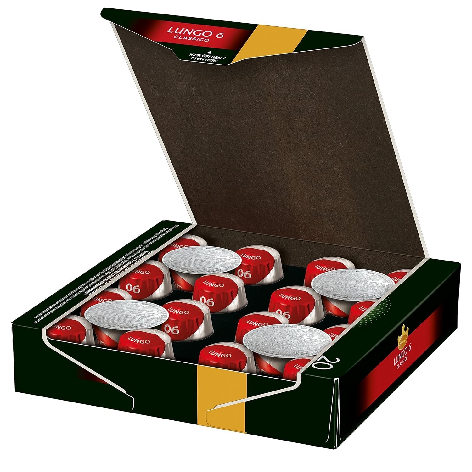 Kaffeekapseln Lungo Classico, Intensität 6 von 12, 10 x 20 Getränke & Kaffeekapseln Lungo Decaffeinato-Intensität 6-200 Kapseln kompatibilní s Nespresso, 10er Pack, 10 x 20 Getränke