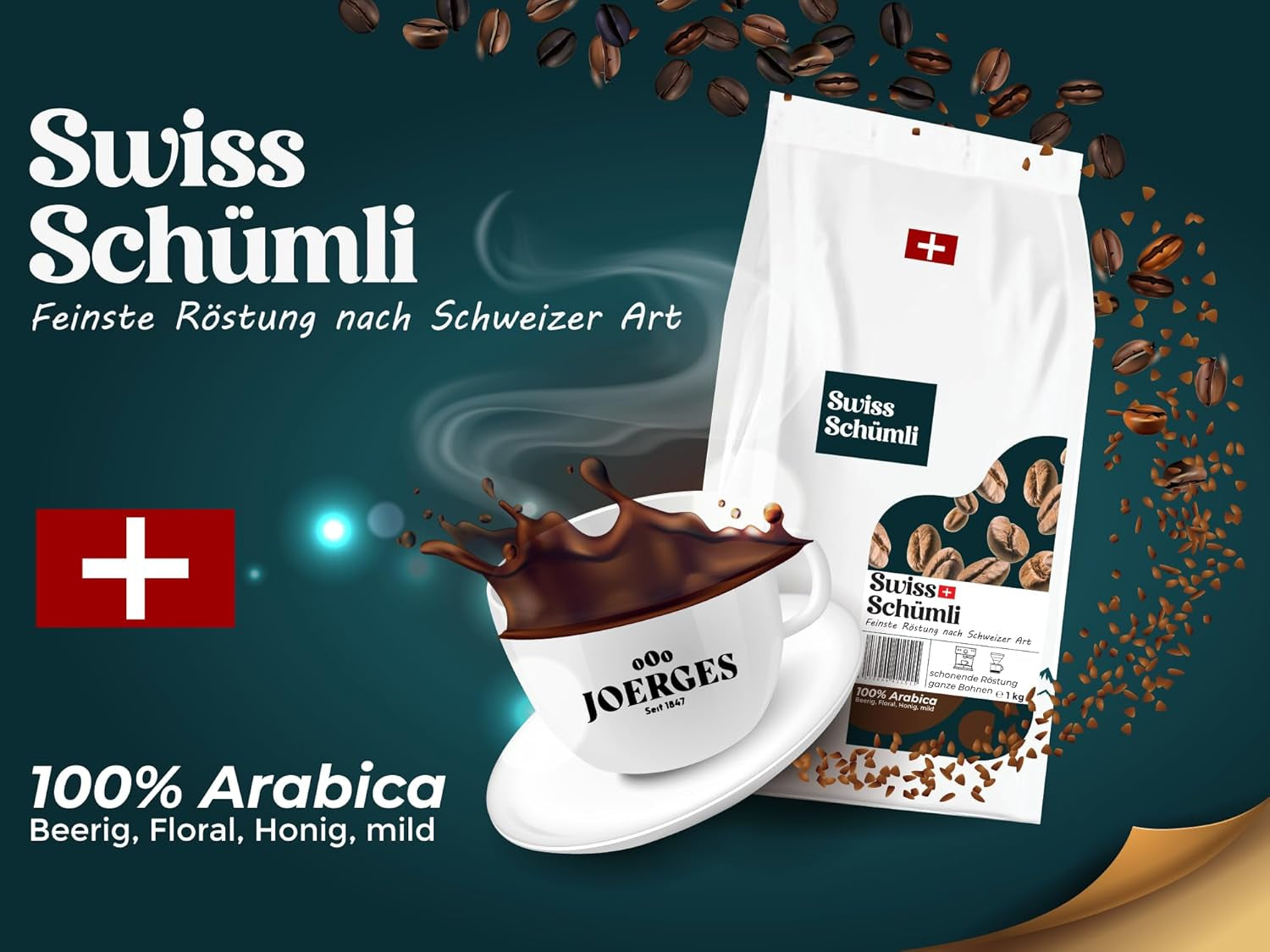 Z více než 175 let zkušeností: Schwiizer Schüümli švýcarská zrnková káva Schümli 1 kg – Lehké pražení pro jemnou kávu Schümli, dokonalá smetana, intenzita 2/5, acidita 1/5 – pro skutečný požitek z kávy