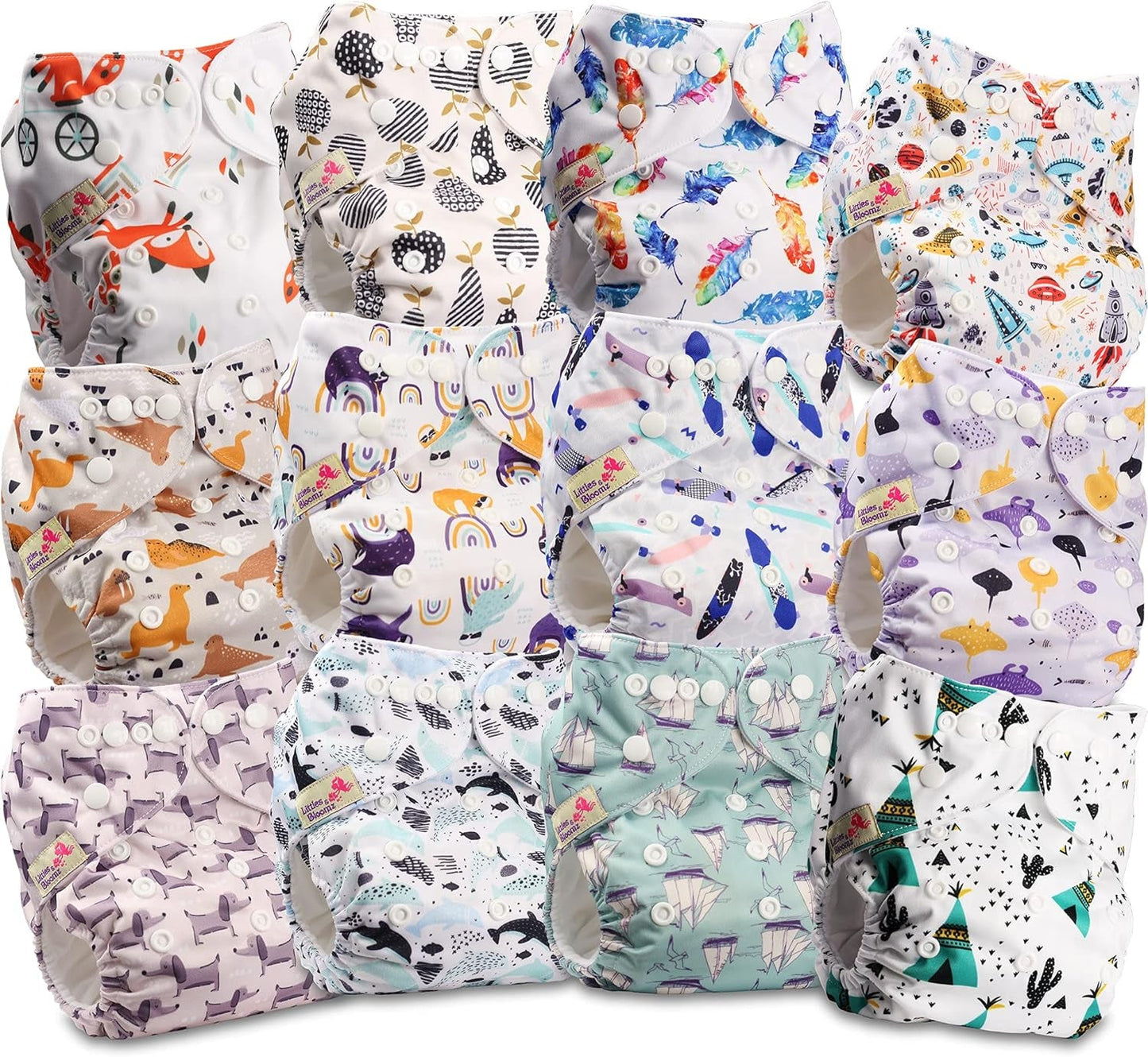 Littles a Bloomz FLP2-0406 Standard Clip opakovaně použitelná plena, 4 plenky