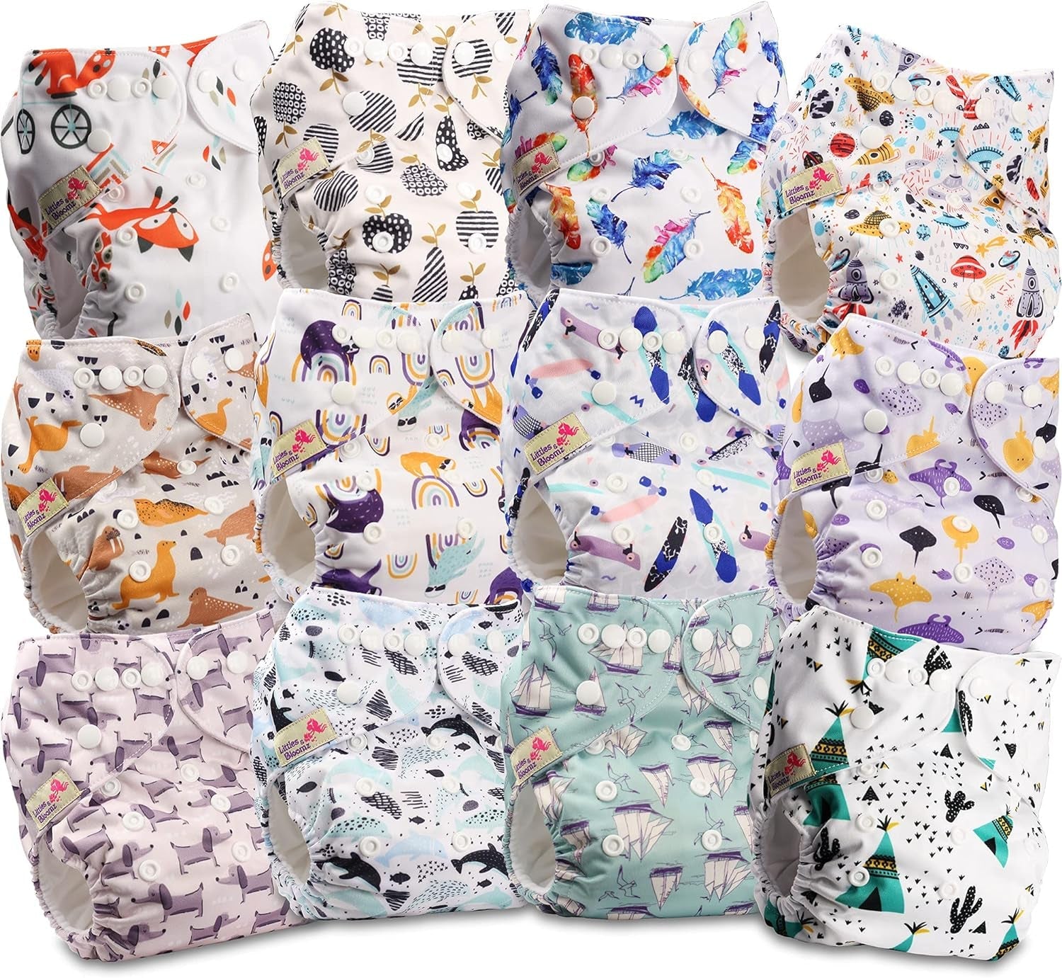 Littles a Bloomz FLP2-0406 Standard Clip opakovaně použitelná plena, 4 plenky