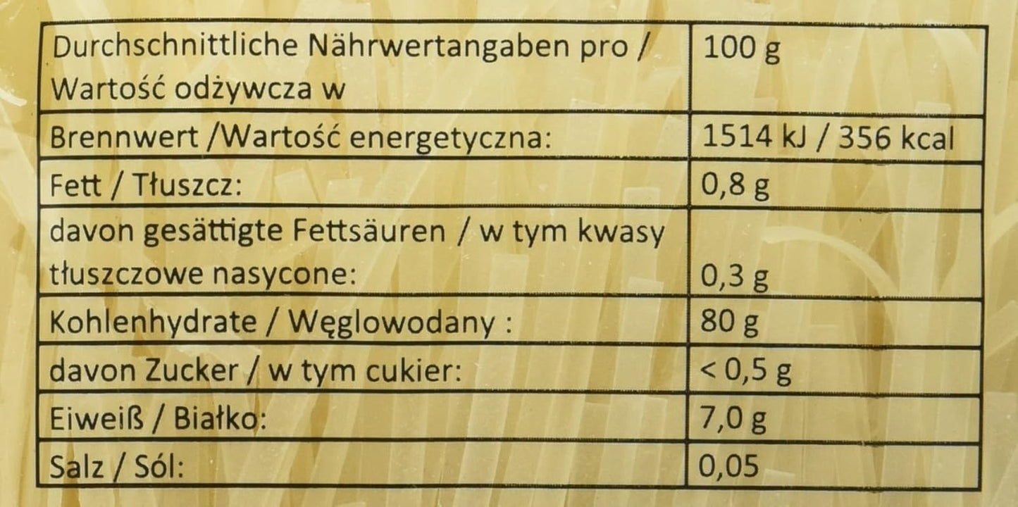 Rýžové nudle – thajské, 3mm široké nudle z rýžové stuhy, vyrobené z rýžové mouky – 17 x 400g