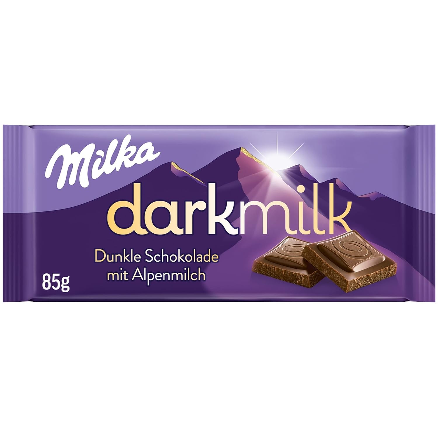 Milka Black Milk – alpská hořká čokoláda s mléčnou a krémovou nugátovou náplní – 85g (balení 5 ks)