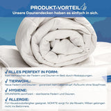 Přikrývka Allnights Střední přikrývka 135X200 100% nové peří a prachové peří Vhodné pro alergiky Lze prát do 60 °C Vyrobeno v Německu Bílé přikrývky a přikrývky Naty Shop