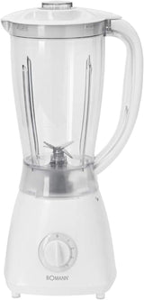 Bomann 378 CB Universalmixer Zum Pürieren, Schlagen, Zerkleinern, Shaken Und Mixen, Ice Crush-Funktion, Kraftvoller 500 Watt-Motor, Abnehmbarer Mixbehälter Mit 1,5 l, Edelstahlmesser, Weiß, UM 378 CB Kitchen Naty Shop