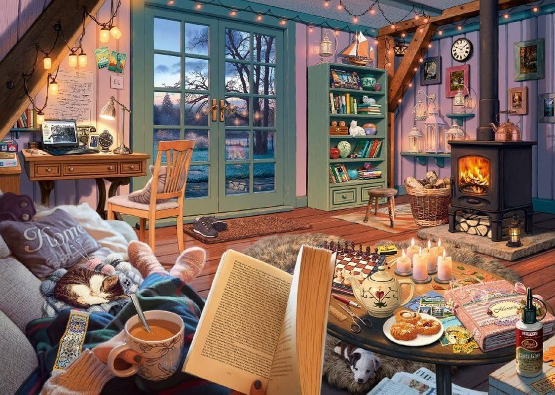 Schmidt Spiele 59655 V prázdninovém domě, 1000dílné tajné puzzle Naty Shop