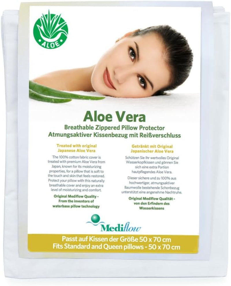 Mediflow povlak na polštář aloe vera, chránič polštáře, bavlna, bílá, 40 X 80 Cm Standardní polštáře Naty Shop 50 X 70 Cm