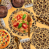 Leopardí vzor Party Geschirr Kindergeburtstag Deko Geburtstag Party Geschirr Dschungel Pappteller Becher Servietten Babyparty Tischdeko Set