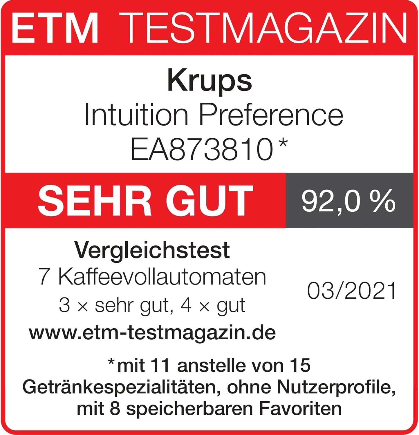 Plně automatický kávovar Krups Intuition Preference s ovládáním podobným smartphonu, 3,5" barevný dotykový displej, technologie Smart Slide, intuitivní systém osvětlení, 11 nápojů, nádoba na mléko, EA873810