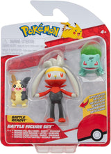 Pokémon PKW3057 Sada bitevních figurek-Piepi, Tanhel, Lauchzelot Akční figurky Naty Shop Morpeko, Bisasam, Kickerlo