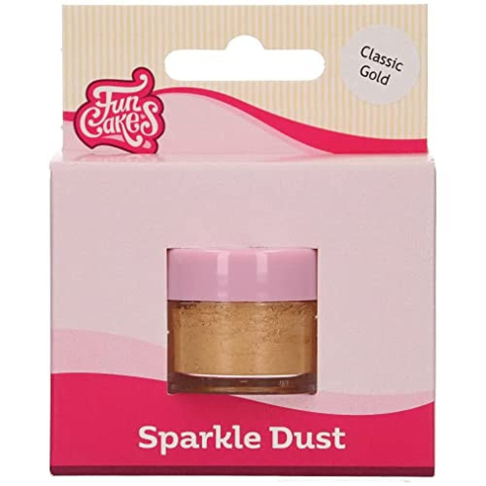 Funcakes Sparkle Dust Classic Gold: Potravinářský třpytivý prach na zdobení dortů, certifikovaný Halal
