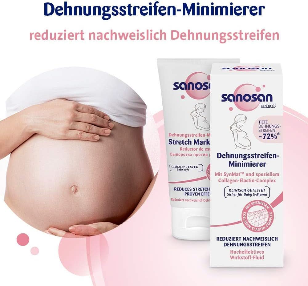 Sanosan Minimiser strií, klinicky testováno - prokazatelně redukuje strie po těhotenství, bez parafínového oleje, barviv, silikonů, 75 ml Kosmetika a kosmetika Naty Shop