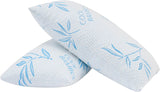 Comfysleep King Size Bamboo Viskóza Polštář Chlazení Strouhaná paměťová pěna Nastavitelná bambusová viskóza Snímatelný/pratelný potah 2ks Naty Shop Standardní polštáře