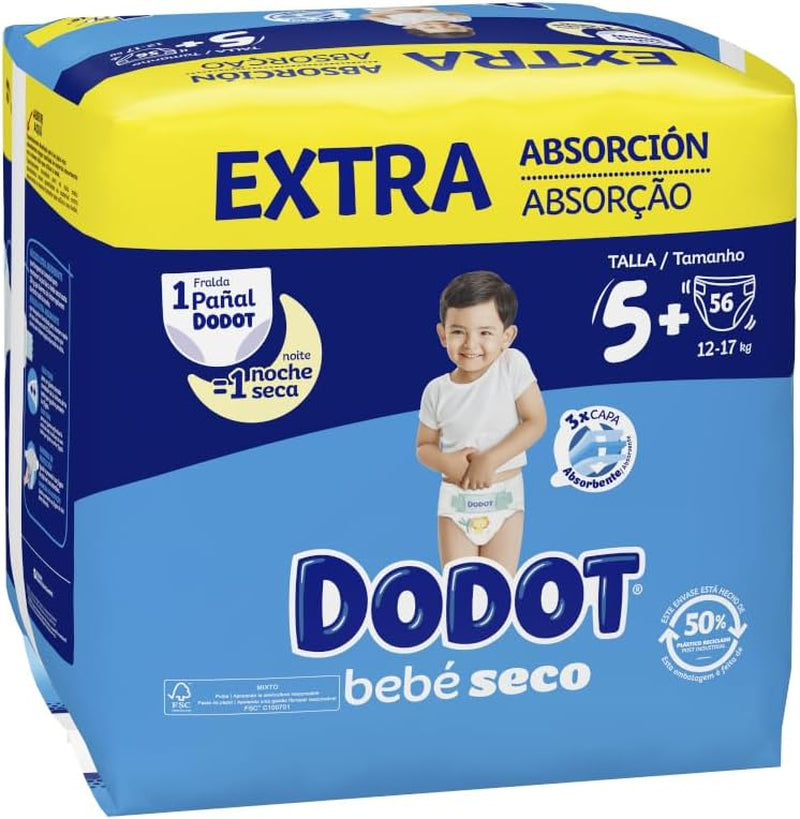 Baby Dry Extra - Jumbo balení, velikost 5-56 kusů