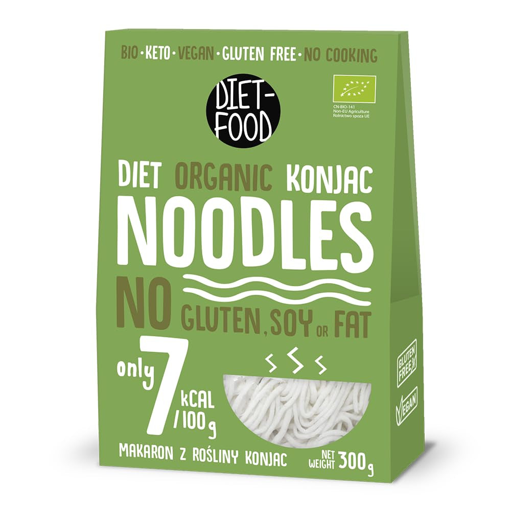 DIETNÍ JÍDLO Organické Shirataki Konjac instantní rýže, Nízkosacharidové, Nízkokalorické, Veganské, Bez tuku, Bez sóji, Bez lepku, Keto Friendly, Hubnutí, 300 gramů