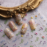 JMEOWIO 3D Nálepka na nehty Blume Frühling Summer Floral Nail Art Nálepka Selbtklebend Nagelaufkleber 5D Stereoskopická dekorace Nageldesign Zubehör 1 Blatt