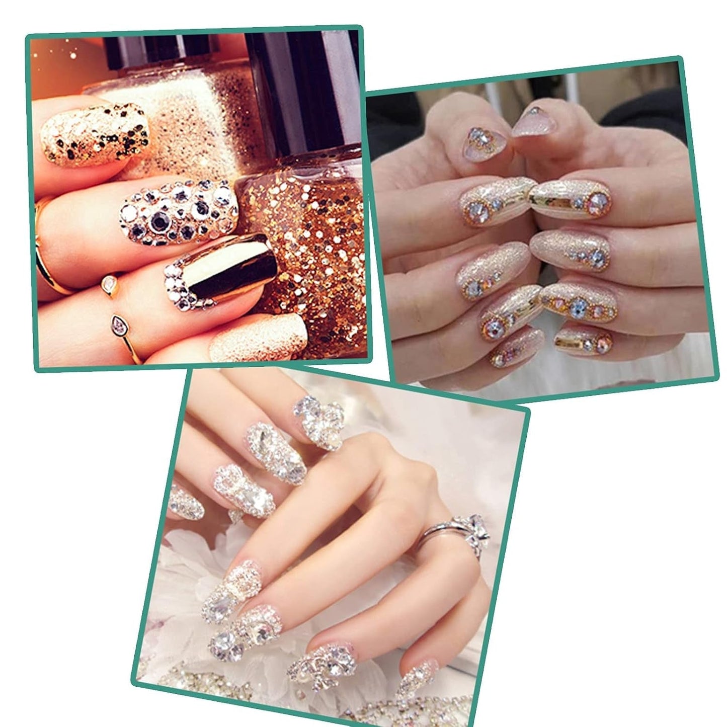 ANGNYA 4000 Stück Strasssteine ​​​​Nägel Nail Art Strasssteine ​​Dekorationen Nagelsteine ​​Für Nail Art Zubehör Und Klare Kristall Strasssteine ​​​​Handwerk Mit Pick up Pinzette Und Strass Picker Tečkovací pero…
