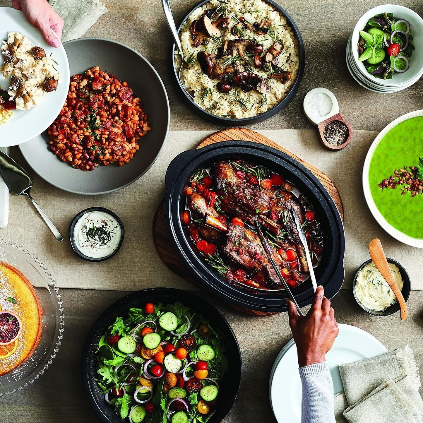 Pomalý hrnec Crockpot,| 3,5 litru (3-4 osoby), nádoba na opékání masa a zeleniny, nerezový pomalý hrnec Naty Shop