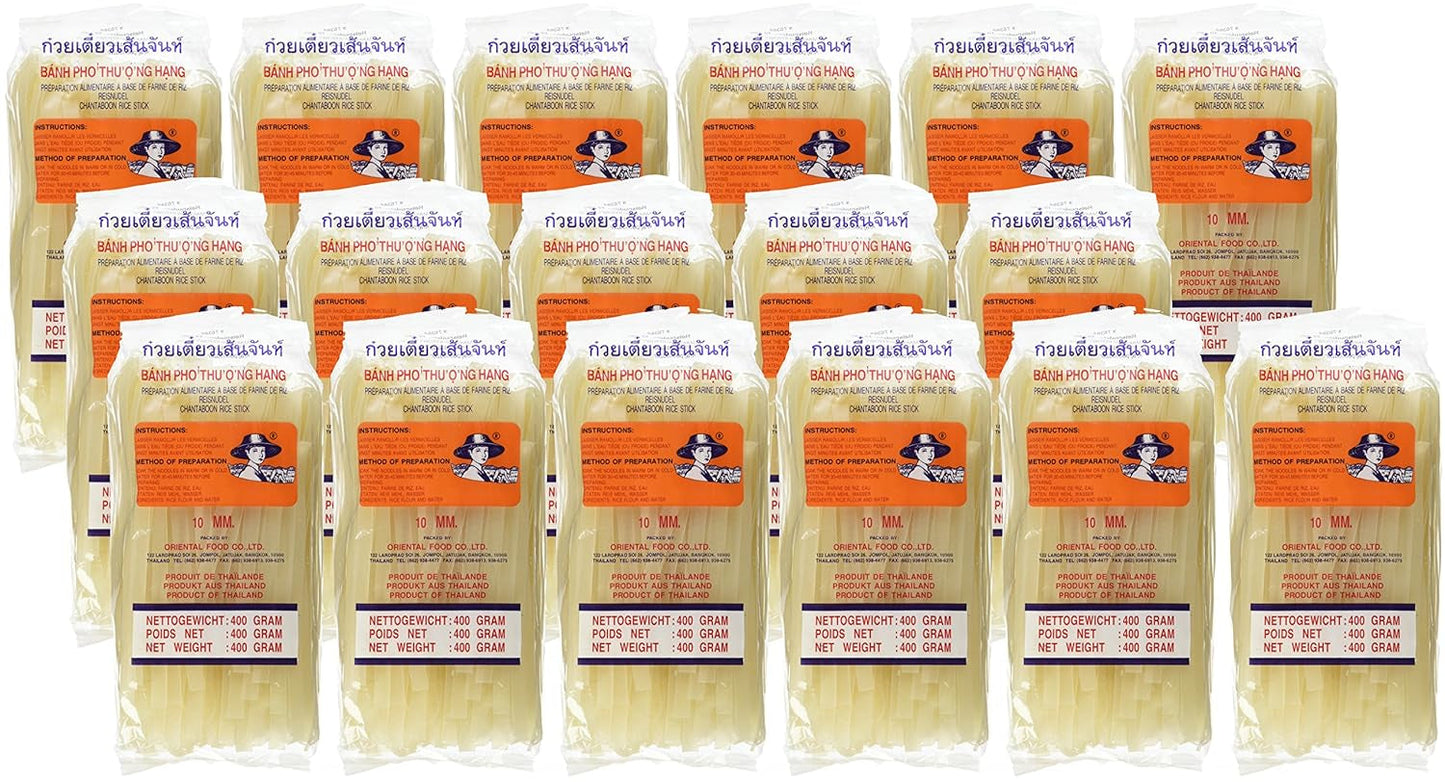 Rýžové nudle – thajské, 10 mm široké rýžové nudle, z rýžové mouky – 17 x 400 g