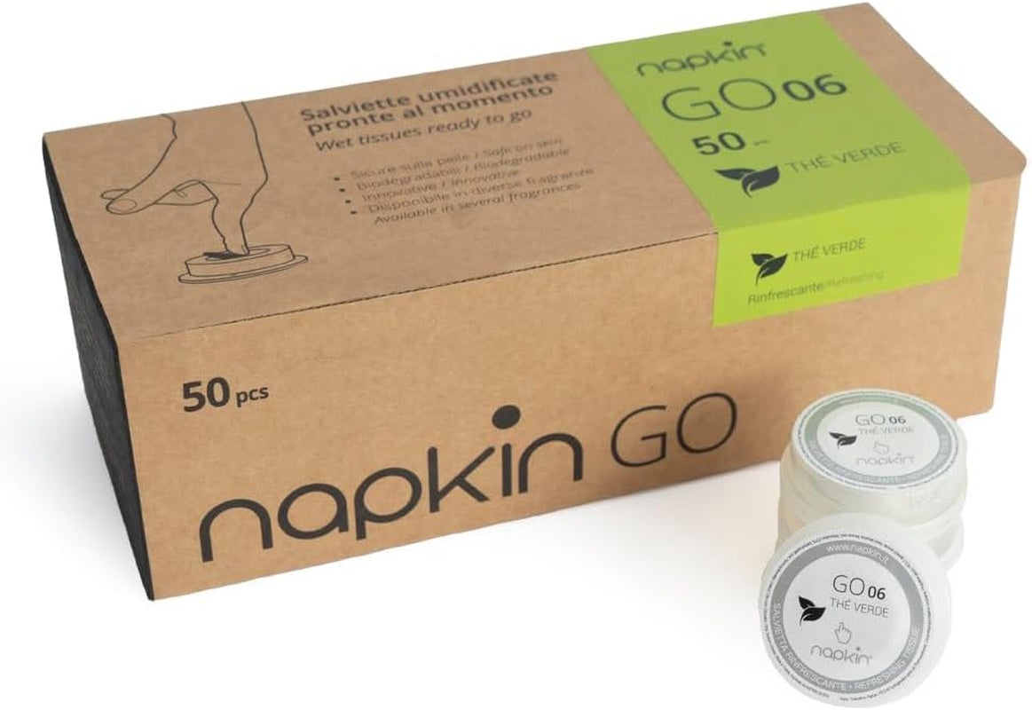 Go NPKGO00612 čisticí ubrousky na kapsle se zeleným čajem, viskóza, bílá, 12 balení